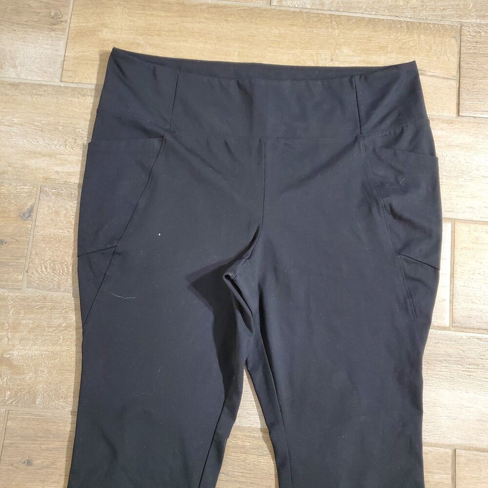 ISSAC MIZRAHI LEGGINGS BLACK POCKETS POLY/SPANDEX SIZE 1X